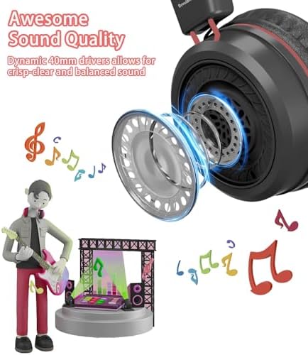 Vibrant Blue Kids Bluetooth Headphones with LED Lights – Safe Volume Limiter (85/94 d B) for Ear Protection – Fast USB Type C Charging – Comfortable On-Ear Design for School & Travel – Integrated Microphone for Clear Online Communication – Perfect for Boys & Girls