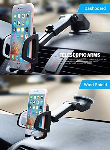 Revolutionary 360-Degree Rotating Smartphone Holder for Cars – Adjustable Arm with High-Performance Suction Gel Pad for Ultimate Dashboard Stability – Universal Fit for All Smartphone Models – Enhance Driving Safety and Convenience