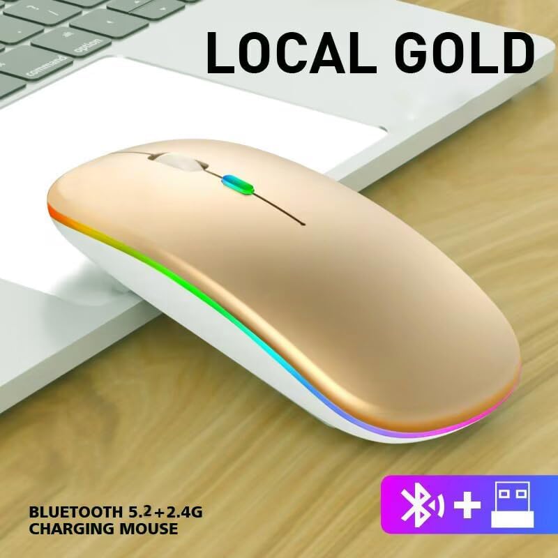 Seamless Productivity with 3 Pack Rosy Glow Red Wireless Bluetooth Mouse – Rechargeable, Silent, and Slim Dual Mode Mice for Laptop, Desktop, i Pad, and Mac – Perfect for On-the-Go Professionals and Students