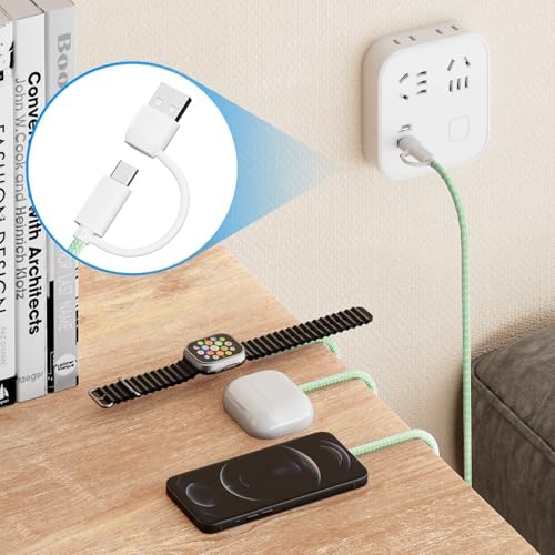 Ultimate 3-in-2 USB C Charging Cable for Apple Watch Ultra, SE & Series 1-8 – 4 FT Multi-Device Fast Charger in Stylish Gray – Sleek, Portable Solution for Effortless Power Anywhere – Streamlined Charging for Smartwatches and More
