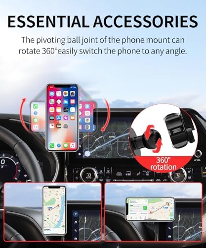 Car Phone Holder for Toyota Highlander 2020-2025 Accessories 8-Inch Screen Fixed Clip, 360° Rotation Phone Mount Compatible with MagSafe,Cell Phone Holder That Does Not Affect Air Vent – Enhanced Compatibility and Speed