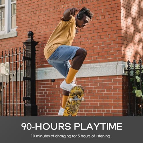 Transform Your Listening Journey with DOQAUS Over-Ear Bluetooth Headphones: 90-Hour Playtime, Tailored EQ Settings, and Superior Noise Cancellation for Unmatched Comfort and Audio Clarity in Music and Calls