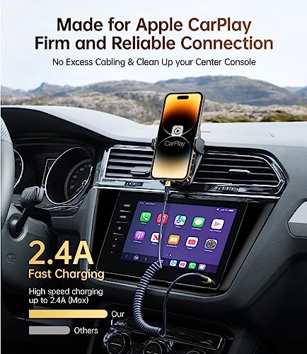 Premium Coiled Lightning Charger Cable for Car – 2-Pack with 3 FT & 5 FT Lengths, MFi Certified Retractable Cord for i Phone 14/13/12/11 Pro Max/XS MAX/XR/XS/8, i Pad & i Pod – Fast Charging & Enhanced Compatibility for Effortless Power on the Road