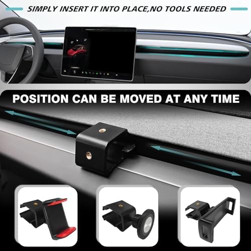 Tesla Model Y & Model 3 Mag Safe-Compatible Dashboard Phone Holder – 360° Adjustable Cradle for All Smartphones & Tablets – Secure 1/4 Screw Mount for Ultimate Safety and Accessibility – Essential EV Accessory for Hands-Free Navigation and Optimal Driving Experience