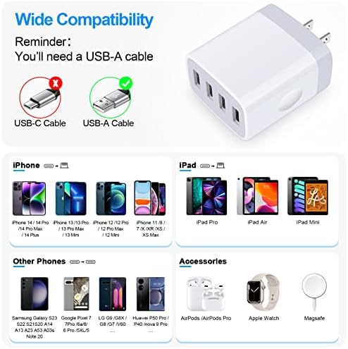 Dual USB Wall Charger 2-Pack – Rapid Charge Block for i Phone, Samsung Galaxy & Google Pixel – Universal Compatibility Power Adapter for Home, Office, and Travel – Fast Charging Technology with Compact Design – Reliable Multi Plug Outlet Solution for All Your Devices