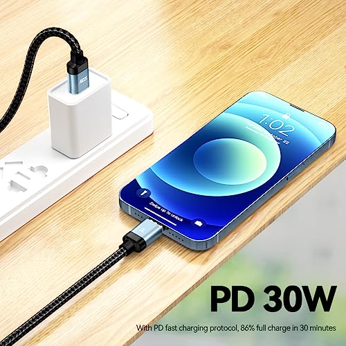 Ultimate 6.6 ft USB-C Magnetic Charger Cable – 2 Pack with 180-Degree Rotation for Effortless Connectivity, High-Speed 100 W Power Delivery for Mac Book Pro 2020, Samsung Galaxy S23/S22/S21 & Nintendo Switch – Durable Nylon Braided Design for Tangle-Free Use and Enhanced Device Compatibility