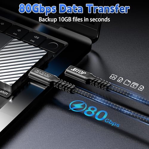Ultra-Fast 80 Gbps USB-C Charging Cable – 1.5 FT Thunderbolt 5/4/3 Compatible – 240 W Power Delivery for i Phone 16/Pro/Plus/Pro Max & Samsung Galaxy – Dual 8 K/Single 16 K Video Output for Maximum Performance – Unmatched Speed & Durability for Tech Enthusiasts
