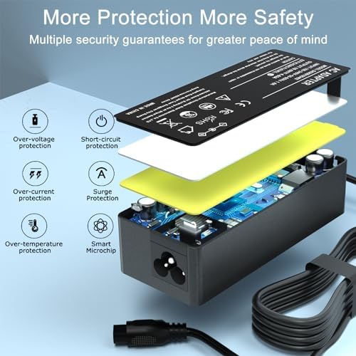 Universal 90 W Laptop Charger for HP, Dell, Lenovo, Acer, Asus, and More – Versatile AC Adapter with 16 Interchangeable Tips for Enhanced Compatibility and Rapid Charging – Ideal Replacement Power Supply for Notebooks, Ultrabooks, and Chromebooks