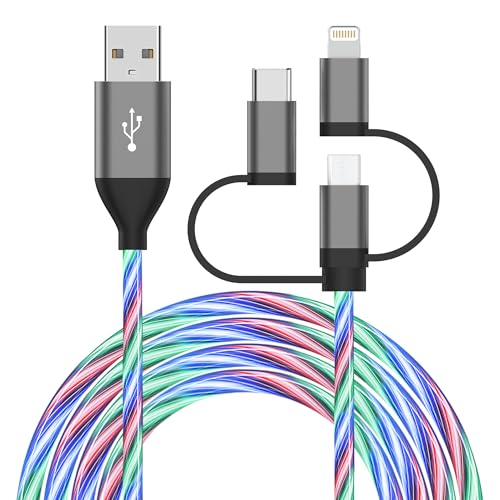3 FT 3-in-1 Multi Charger Cable – Fast Charging Cord with Type-C, Micro USB & Lightning Ports for Phones & i Pads – Durable, Stylish, and Portable USB Cable for Quick Device Charging and Enhanced Compatibility