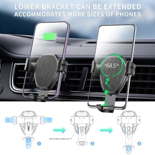 Revolutionary Wireless Car Charger with Auto-Clamping Mount – 15 W Fast Charging Solution for i Phone 16/15/14/13/12/11 and Samsung Galaxy S24/S23/S22/S21/S20 – Enhanced Air Vent Holder for Effortless Access and Optimal Performance – A Must-Have for Modern Drivers