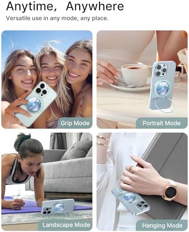 Glamour Pearl Magnetic Phone Grip Holder with Adjustable Kickstand – Ultimate Versatile Smartphone Accessory for i Phone, Android & Kindle – Secure Hands-Free Viewing & Stylish Design – Includes Magnetic Adapter for Effortless Compatibility and Enhanced Usability