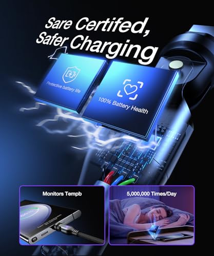 A.S Gen3 240 W USB C Magnetic Charging Cable – Fast Data Transfer & Enhanced Compatibility for i Phone 15, Mac Book, and i Pad | 3.3 ft & 6 ft Lengths | 360°/180° Rotating Magnetic Connector for Effortless Alignment and Durability