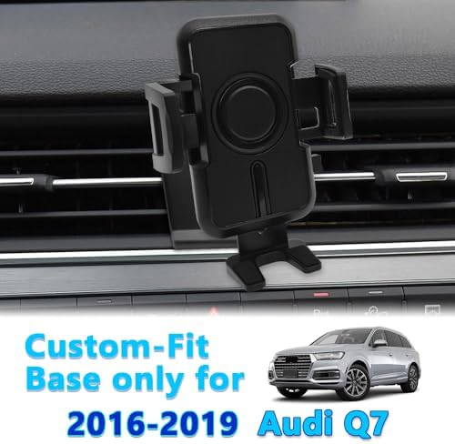 WAAPAK Premium Car Phone Holder Mount for Audi Q7 & SQ7 (2016-2025) – Secure Smartphone Cradle with 360-Degree Rotation, Thick Case Compatibility, and Sleek Interior Design for Effortless Navigation and Hands-Free Calling