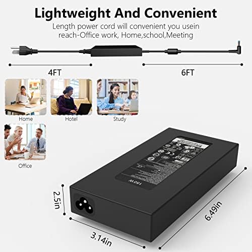 High-Performance 150 W AC Adapter Charger for HP ZBook & OMEN Laptops – Ultimate Compatibility & Fast Charging for G3-G7 Models, Studio & Pavilion Series, HSTNN-CA27, ADP-150 XB B, 917677-003 – Reliable Power Solution with US Power Cord Included