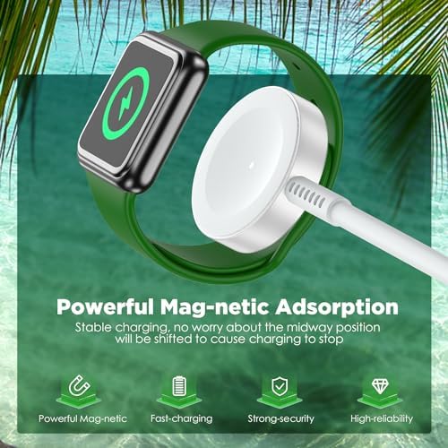 Revolutionize Your Apple Watch Charging with Dual Magnetic Wireless USB-C Chargers | Fast 3 FT Cable for All Series Models Including Ultra SE/8/7/6/5/4/3/2/1 | Ultimate Compatibility for 38 mm to 45 mm Sizes | Tangle-Free Premium Design for Effortless Use | Enhanced Durability for Everyday Power Needs