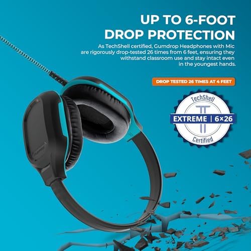 Gumdrop Drop Tech B1 On-Ear Headphones: Unmatched Durability for K-12 Classrooms – Comfortable Fit, Quick Device Connectivity, and Premium Sound Quality for Enhanced Learning Experience