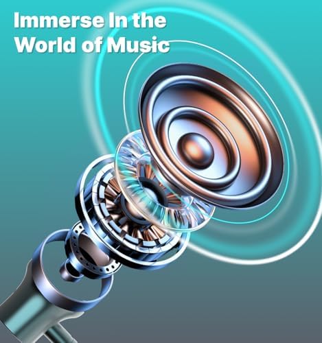 Elevate Your Audio Experience with Hmusic H08 Wireless Bluetooth Neckband Headphones – Cutting-Edge Bluetooth 6.0 Connectivity, 35-Hour Battery Life for Non-Stop Listening, IPX5 Waterproof for Active Lifestyles, Magnetic Storage for Effortless Portability, Crystal Clear Voice Mic for Calls, Perfect for Sports and Daily Use with Premium Sound Quality and Comfort