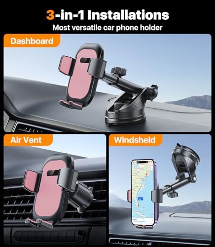 Revolutionary 360-Degree Adjustable Car Phone Holder with Superior Suction Power for Secure Dashboard and Windshield Mounting – Universal Fit for All Devices and Cases, Extended Arm Flexibility for Effortless Navigation and Hands-Free Communication