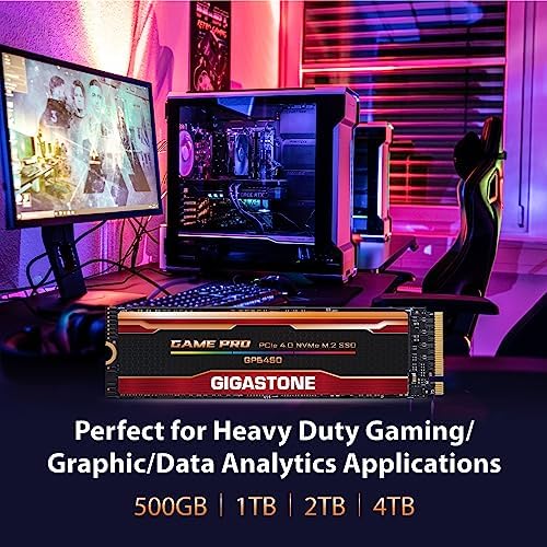 Elevate Your Gaming and Creative Potential with the Gigastone 500 GB M.2 NVMe SSD – Lightning-Fast PCIe Gen 4 Internal Solid State Drive for Seamless 3 D Rendering and 4 K/8 K Video Editing – Unmatched 5,000 MB/s Read Speeds for Gamers and Content Creators – Perfect Upgrade for PCs, Laptops, and PS5 with Enhanced Compatibility and Reliability