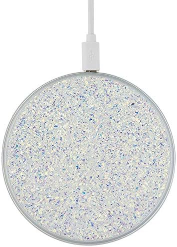 Case-Mate POWER DISC Qi-Compatible Wireless Charger – Elegant Fast Charging Hub with Reflective Foil Finish for Effortless Device Powering – Compact & Portable Solution for Home and Office with Advanced Safety Features