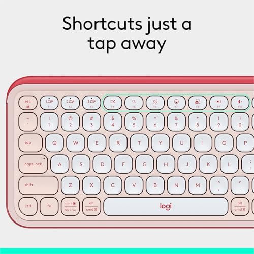 Elevate Your Workspace with the Logitech POP ICON Wireless Bluetooth Keyboard – Stylish Graphite & White Design, Effortless Multi-Device Switching, Comfortable Low-Profile Typing, and Customizable Keys for Enhanced Productivity on Laptops, Tablets, and PCs