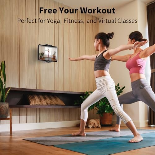 Versatile 360° Tablet Wall Mount Holder – Perfect for i Pad Pro, Mini, Air, Samsung, Kindle, and More – Ideal for Gym, Kitchen, and Office Use – Sturdy Adjustable Design for Hands-Free Viewing and Easy Installation