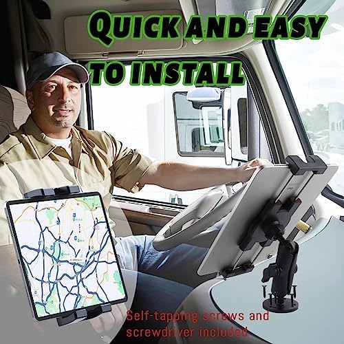 Heavy-Duty Metal Tablet Mount for Vehicles – Versatile 360° Adjustable Holder for Dashboards, Walls & Desks, Fits 7-14.6 Inch Tablets – Ultimate Stability & Quick-Release Design for On-the-Go Professionals