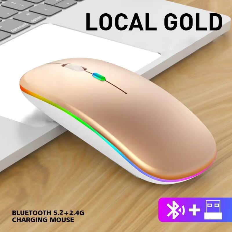 Seamless Productivity with 3 Pack Rosy Glow Red Wireless Bluetooth Mouse – Rechargeable, Silent, and Slim Dual Mode Mice for Laptop, Desktop, i Pad, and Mac – Perfect for On-the-Go Professionals and Students
