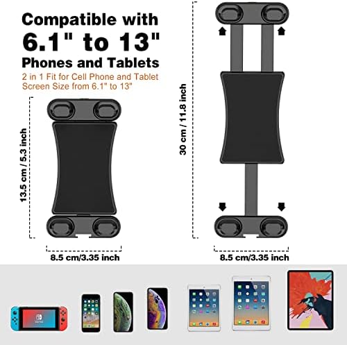 Heavy Duty Tablet Holder for Trucks – Versatile Drill Base Car Mount with Adjustable 5.91” Arm for i Pad Pro, Kindle Fire, and All 4.7-13.5” Devices – Ultimate Stability for Safe Driving and Hands-Free Use