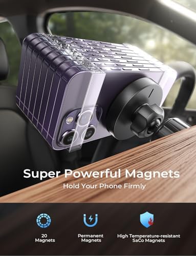 Revolutionize Your Drive with the LISEN i Phone 16 Mag Safe Car Charger Mount – Lightning-Fast 15 W Wireless Power for i Phone 16, 15, 14, 13 & 12 Models, Sleek Silver Air Vent Design for Effortless Navigation and Hands-Free Convenience, Ultimate Compatibility for Modern Drivers