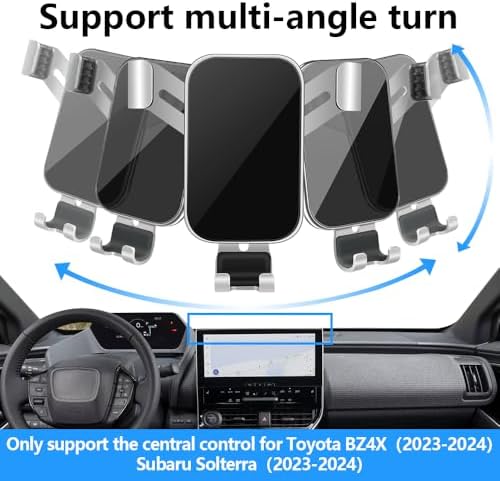 Premium Car Phone Holder for Toyota b Z4 (2023-2025) & Subaru Solterra (2023-2025) – Secure Mobile Cradle with 360° Rotation, Quick-Release Design, and Built-In Charging for Enhanced Navigation and Seamless Connectivity – Essential Auto Interior Accessory for Safer Driving