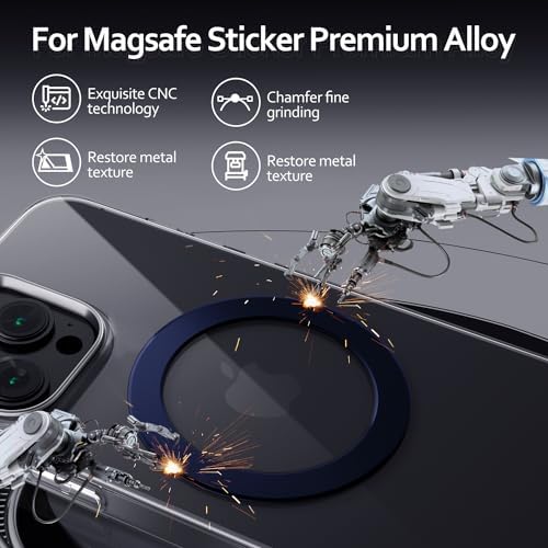 Mag Safe Magnetic Ring Stickers – Dual Pack for Superior Wireless Charging and Secure Mounting – Sleek Blue Titanium Design – Universal Compatibility for All Mag Safe Devices – Effortless Grip and Enhanced Mobile Efficiency – Elevate Your Smartphone Experience Now!