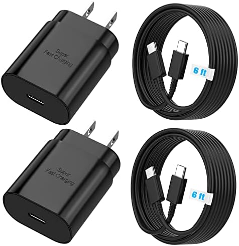 Galaxy S25 S24 25 W PD Super Fast Charging Block – Universal USB C Wall Adapter for Samsung and i Phone – Compact, Efficient, and Safe Power Delivery Charger for On-the-Go Users – Enhanced Compatibility with Galaxy S Series and i Phone 15/16 (Black, 1 Pack)