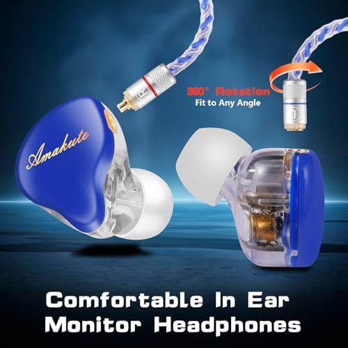 Premium Hi-Fi Dual Driver In-Ear Monitor Earbuds with Detachable Cable – Noise-Canceling Headset for Musicians, Singers & Audiophiles | Elegant Wood Grain Design for Superior Sound Isolation and Versatile Compatibility
