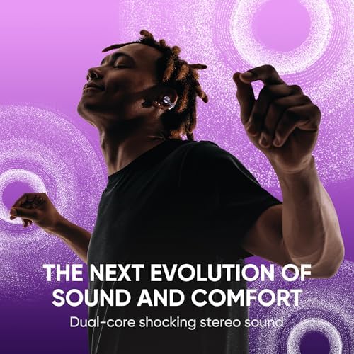 Innovative Bone Conduction Wireless Earbuds for Active Lifestyles – 66 Hours Playtime, Noise Cancelling, IPX5 Waterproof, Bluetooth 5.4 Headphones in Vibrant Purple – Tailored for Small Ears, Perfect for Sports and Daily Activities