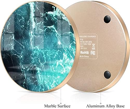 Omio Marble Wireless Fast Charging Pad – Luxurious Qi Charger for i Phone 16 Pro Max/15/14/13 & Galaxy Z Flip 6/Z Fold 6/S24 Ultra/S23 – Ultra-Fast Power Delivery with Sophisticated Marble Finish, Universal Compatibility for All Qi-Enabled Devices – Elevate Your Charging Experience Today