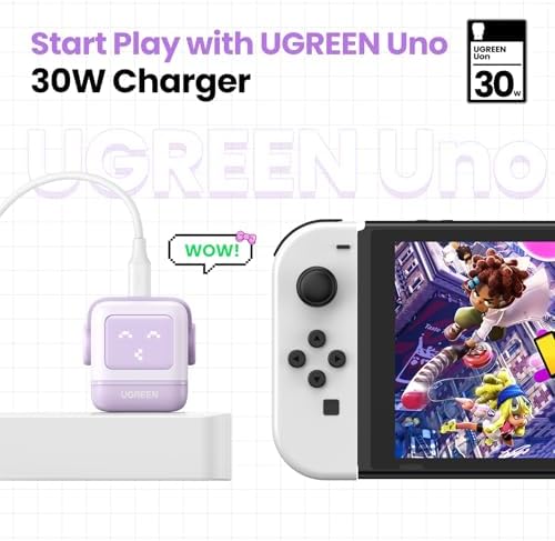 UGREEN Uno 30 W Compact Ga N USB-C Charger Block – Fast Charging Solution for i Phone 16/15/14, Galaxy S25/S24/S23, Pixel 9/8/7, and Mac Book Air – Stylish Purple Finish with Enhanced Safety Features for Everyday Portability
