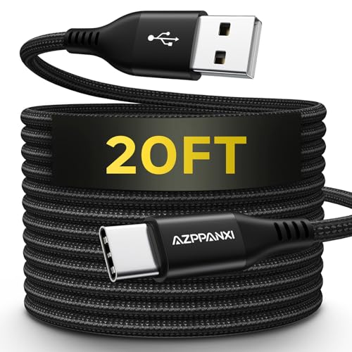 20 FT Extra-Long USB C Charging Cable – High-Speed Nylon Braided Cord for Mac Book, PS5, Nintendo Switch & More – Flexible, Durable, Tangle-Resistant Design for Effortless Connectivity and Rapid Data Transfer
