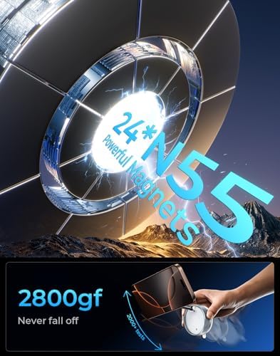 Vacuum Magnetic Phone Holder Stand [89+LBS Strongest Suction & 24*N55 Ultra Magnetic] 360° Adjustable Car Phone Mount for MagSafe Suction Cup, Compatible with Car/Gym/Mirror for iPhone 16 15 – Enhanced Compatibility and Speed