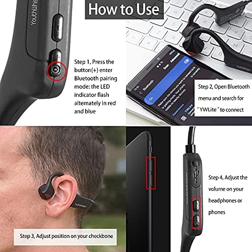 Revolutionary Bone Conduction Bluetooth Headphones – Ultra-Lightweight Open-Ear Design for Active Lifestyles, Waterproof & Sweat-Resistant Wireless Earbuds with Integrated Microphones, Long-Lasting Battery Life, Perfect for Running and Outdoor Adventures, Enhanced Device Compatibility for Seamless Connectivity