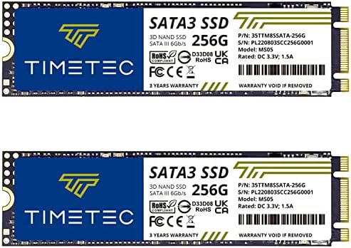 Timetec 256 GB M.2 2280 SATA III SSD – Lightning-Fast 550 MB/s Read Speeds with 3 D NAND Tech – Elevate Your Desktop & Laptop Performance – Ideal Upgrade for Gamers & Creators – Unmatched Reliability & Speed!