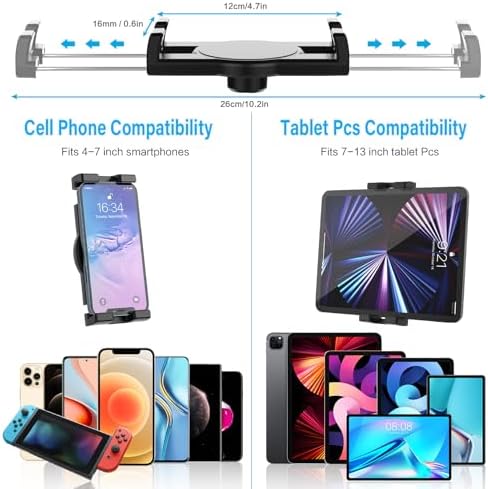 Universal Adjustable Dashboard Tablet Holder for Car – Secure Suction Mount for 4-13″ Devices, Including i Pad Pro, Galaxy Tabs & More – Enhanced Stability for Safe Driving and Entertainment on the Go