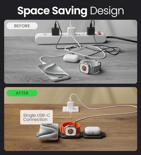 Infina Core 3-in-1 Magnetic Wireless Charging Station for Apple Devices – Ultimate Travel Charger for i Phone 12-16 Pro Max/Plus, Air Pods & Apple Watch – Compact Foldable Design with Rapid Charging and Enhanced Compatibility