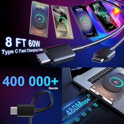 25 W Ultra-Fast Samsung Charger with 6.6 FT USB-C Cable | Rapid Charging Solution for Galaxy S25/S24/S23/S22/S21/Note Series | High-Speed Performance & Safety Features for On-the-Go Users | Ideal for Travel & Everyday Use | Boost Your Device’s Battery Life Effortlessly