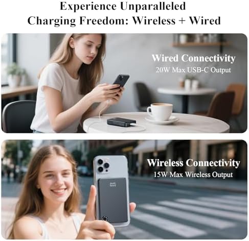 Minthouz Ultra Slim 10,000 m Ah Magnetic Power Bank – Qi2 Certified 20 W Fast Charger for Mag Safe Devices – Sleek & Ergonomic Design for i Phone 12-16, Air Pods, Samsung, Google – Perfect Portable Power Solution for Active Lifestyles