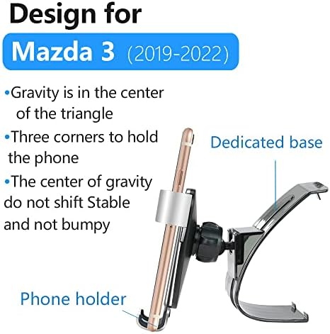 LUNQIN Premium Car Phone Holder for Mazda 3 Sedan & Hatchback (2014-2018) – Versatile Gravity Mount with Integrated Charging for Seamless Navigation & Connectivity – Tool-Free Installation, Durable Design for Enhanced Driving Safety and Convenience