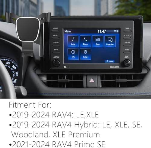 Innovative 360-Degree Car Phone Holder for 2019-2025 Toyota RAV4 – Ultimate Mobile Mount for Safe Navigation and Hands-Free Connectivity – Tailored Fit for LX, XLE, Hybrid LE, SE, Woodland, and Prime SE Models – Effortless Installation, Durable Design, and Enhanced Road Safety