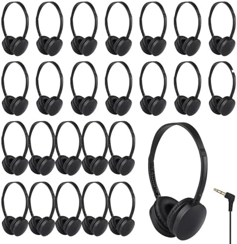 20-Pack Classroom Headphones for Enhanced Learning – Durable Adjustable Wired Earphones with Clear Sound Quality – Perfect for Students, Teens, and Adults – Lightweight and Portable Design for Easy Storage – Seamless Compatibility with All Devices – Ideal for Group Settings and Educational Environments
