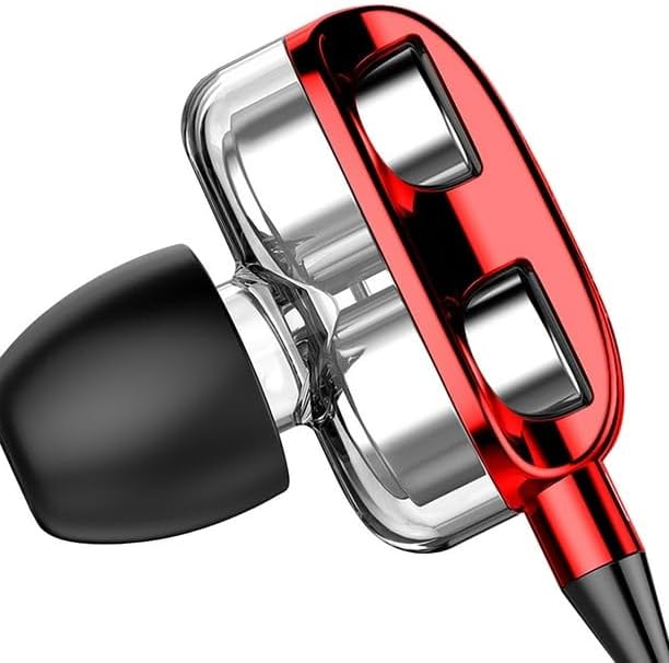 Premium Wired Earphones with Microphone for Active Lifestyles – Noise Cancelling In-Ear Headphones with Deep Bass Stereo Sound for Workouts, Gaming, and Clear Calls (Black) – Versatile Compatibility and Ergonomic Comfort
