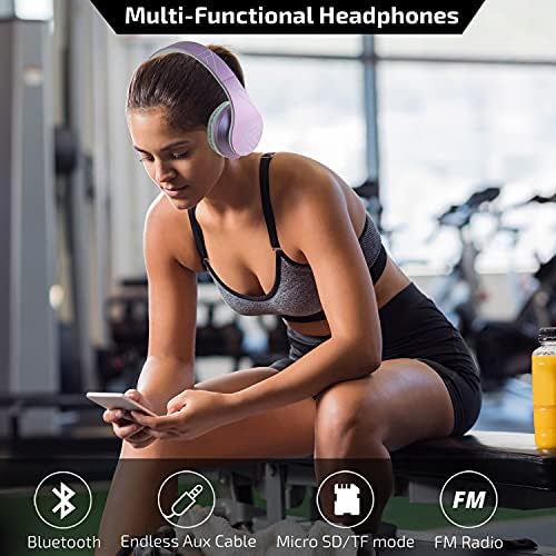 Unleash Exceptional Audio Quality with Power Locus Wireless Bluetooth Over-Ear Headphones – Lightweight, Foldable Design with Luxurious Memory Foam Ear Cushions, Integrated Microphone, Multi-Device Compatibility, Micro SD/TF Card Support & FM Radio – Perfect for Noise Cancellation, Effortless Connectivity, and All-Day Comfort for i Phone, Android, PC, Tablet, and TV Users